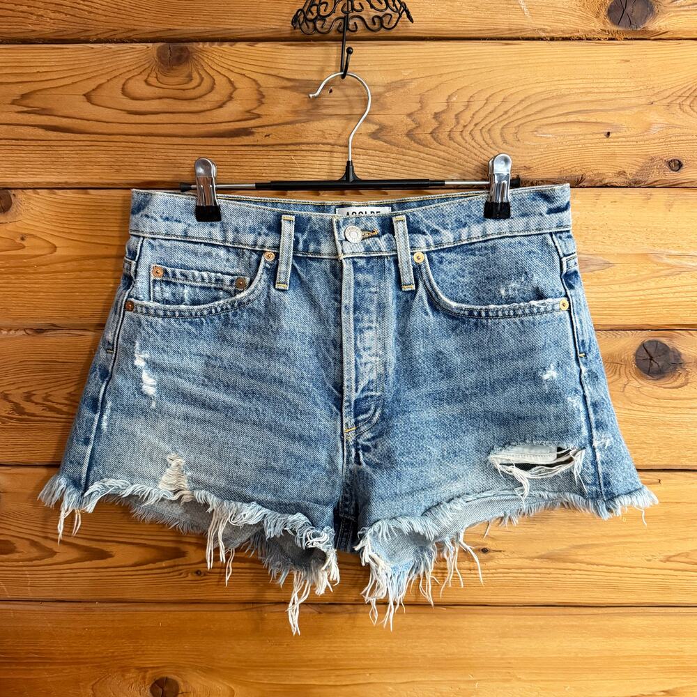 Agolde Parker Vintage Cut-Off Denim Shorts 25